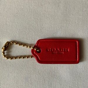 Coach Red Leather Bag Charm NEW